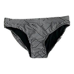 Women’s Swim Bottom SPORTI Black & White Chevron Drawstring Swim Bikini Bottom